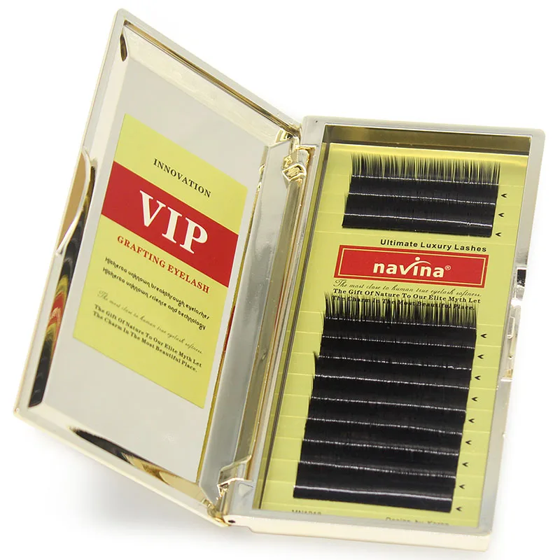 

1CASE High Quality Navina Korea Mink lashes 8/9/10/11/12/13/14 mm 0.10 Individual False Eyelashes Soft Black Eyelash Extension