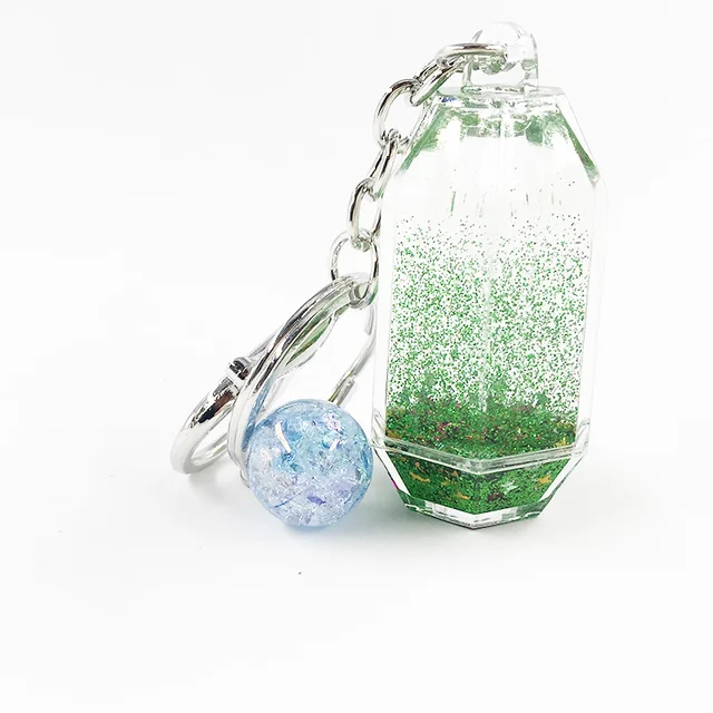 moving liquid keychain