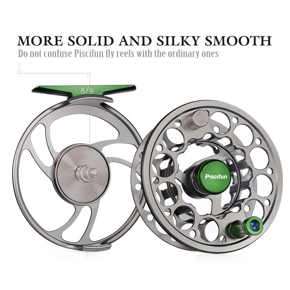 Piscifun Sword Fly Fishing Reel with CNC-machined Aluminum Alloy Body 3/4/5/6/7/8/9/10 WT Fly Reel Gunmetal