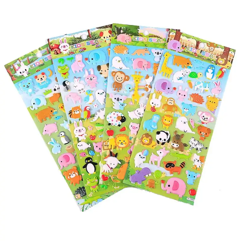

Animal Stickers Pack Cute Panda Pegatinas Zoon Fish Cat Lion Puffy Decals Cartoon Bubble 3D Stickers Bomb For Scrapbooking