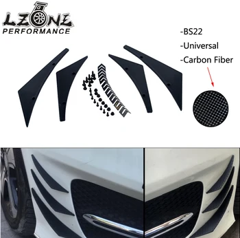 

LZONE - surface Carbon Fiber Universal Fit Front Bumper Lip Splitter Fins Body Spoiler Canards Valence Chin Winglets JR-BS22