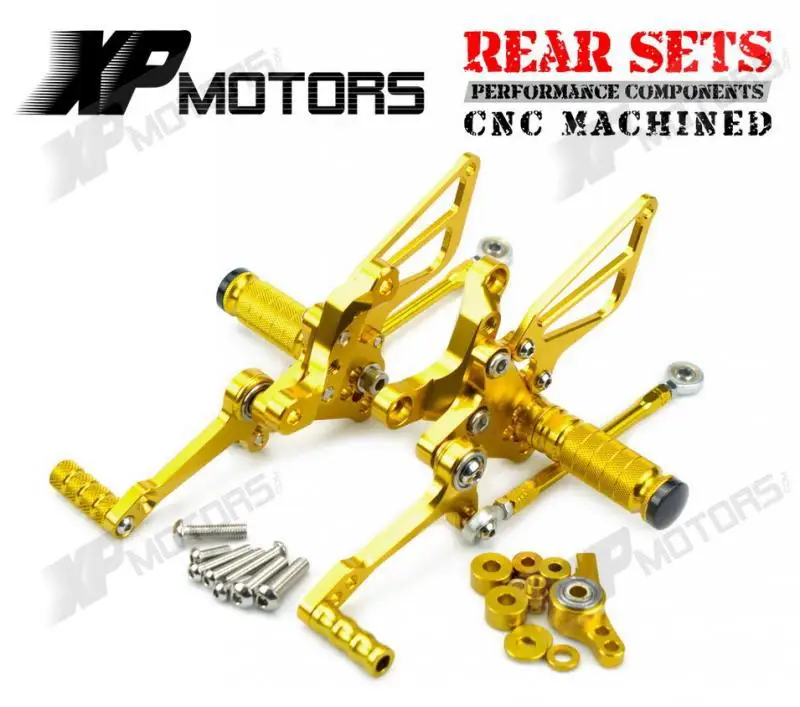 

New Arrived Gold Adjustable Foot Pegs CNC Billet Racing Rear Sets For Ducati 848 EVO 2011 2012 2013