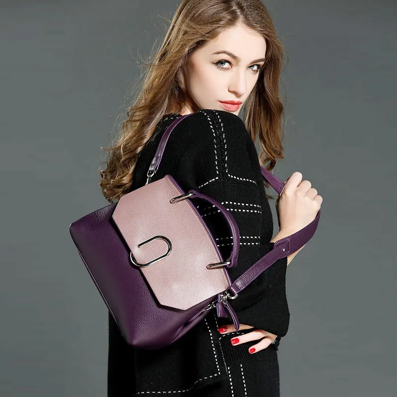 

2019 spring genuine leather shell women's handbag messenger bag first layer of cowhide handbag all-match female shoulder bag