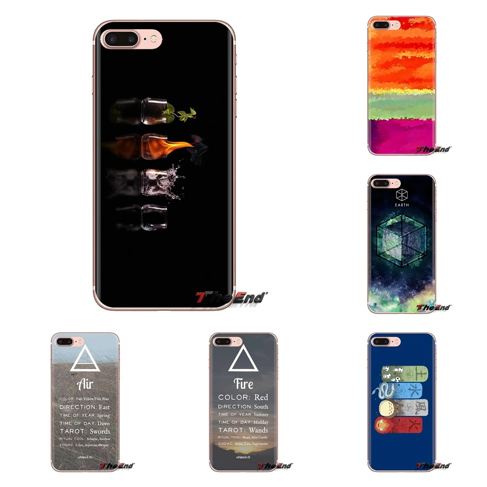 water air Ether Fire Element Four TPU Skin Cover For Sony Xperia Z Z1 Z2 Z3 Z5 compact M2 M4 M5 C4 E3 T3 XA Huawei Mate 7 8 Y3II |