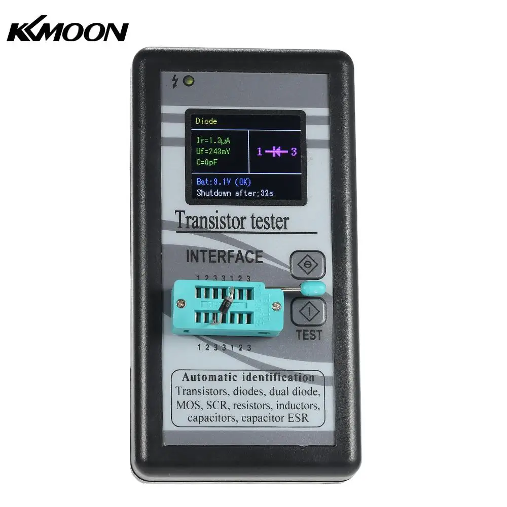 

Multi-purpose Transistor Tester 128*160 Diode Thyristor Capacitance Resistor Inductance MOSFET ESR LCR Meter TFT Color Display
