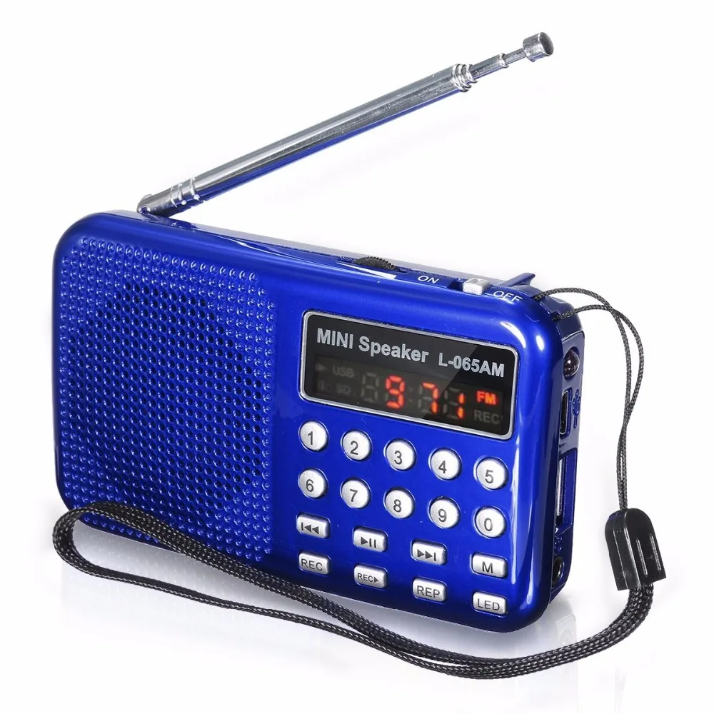 LEORY светодиодный цифровой AM/FM радио Диктофон динамик Портативный Перезаряжаемый USB TF с MP3-плеером светодиодный фонарик