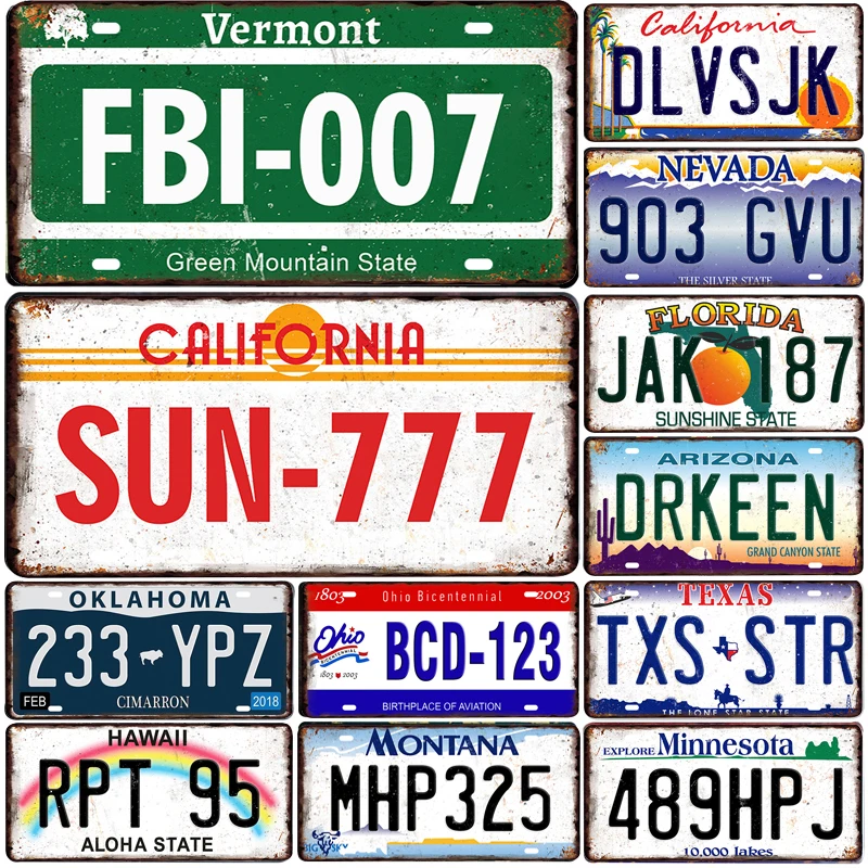

New California Car Metal License Plate Vintage Home Decor Tin Sign Pub Garage Bar Decoration Metal Sign Metal Painting Plaque
