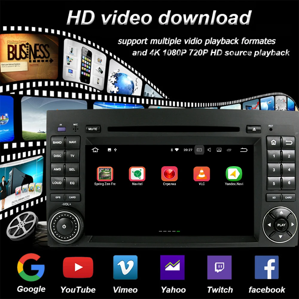 Top 2 Din Car Multimedia Player Android 8.0 Navigator for Mercedes-Benz W169 B-W245 Viano Vito 2005-2011 GPS AutoRadio DVD Bluetooth 1