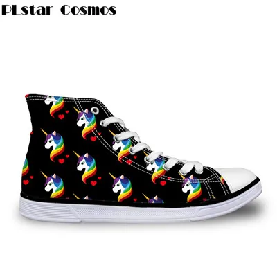 Plstar Cosmos/мужские/женские вулканизированные туфли с 3D принтом Лизы и Франка; высокие парусиновые туфли для мужчин и женщин; повседневная обувь; Прямая - Цвет: 14