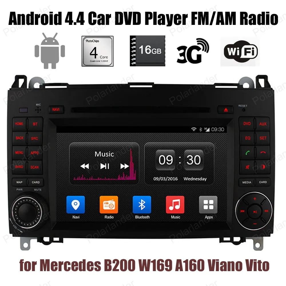 Android4.4 Car CD DVD player FM AM radio Support DTV GPS BT 3G WiFi DAB+ TPMS For B/enz B200 W169 A160 V/iano V/ito | Автомобили и