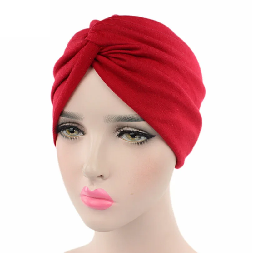 

Haimeikang New Fashion Women stretchy cotton turban dome cap head wrap Hair Loss Cancer Head Scarves Chemotherapy