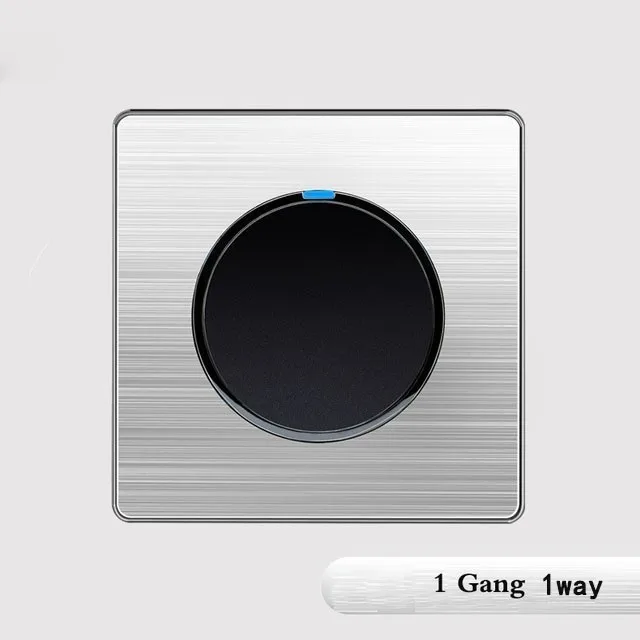 

86 type switch Computer TV socket Stainless steel wall 1 Gang 2 Way light point switch with LED France Germany UK socket USB
