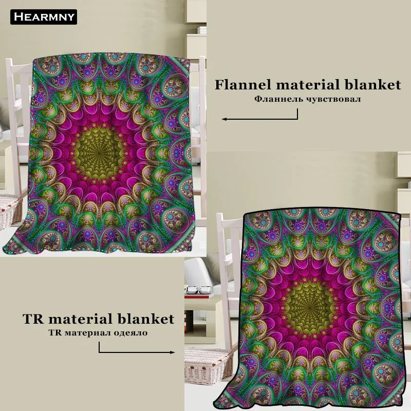 

Custom Mandala Nice Blanket TR/ Flannel Fleece Fabric Blanket New Year Decoration Comfortable Warm Super Soft Bedroom