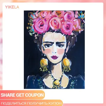 

Full Diamond Mosaic Diamond Embroidery 5D DIY Flowers Head Woman Diamond Painting Cross Stitch Wall Sticker