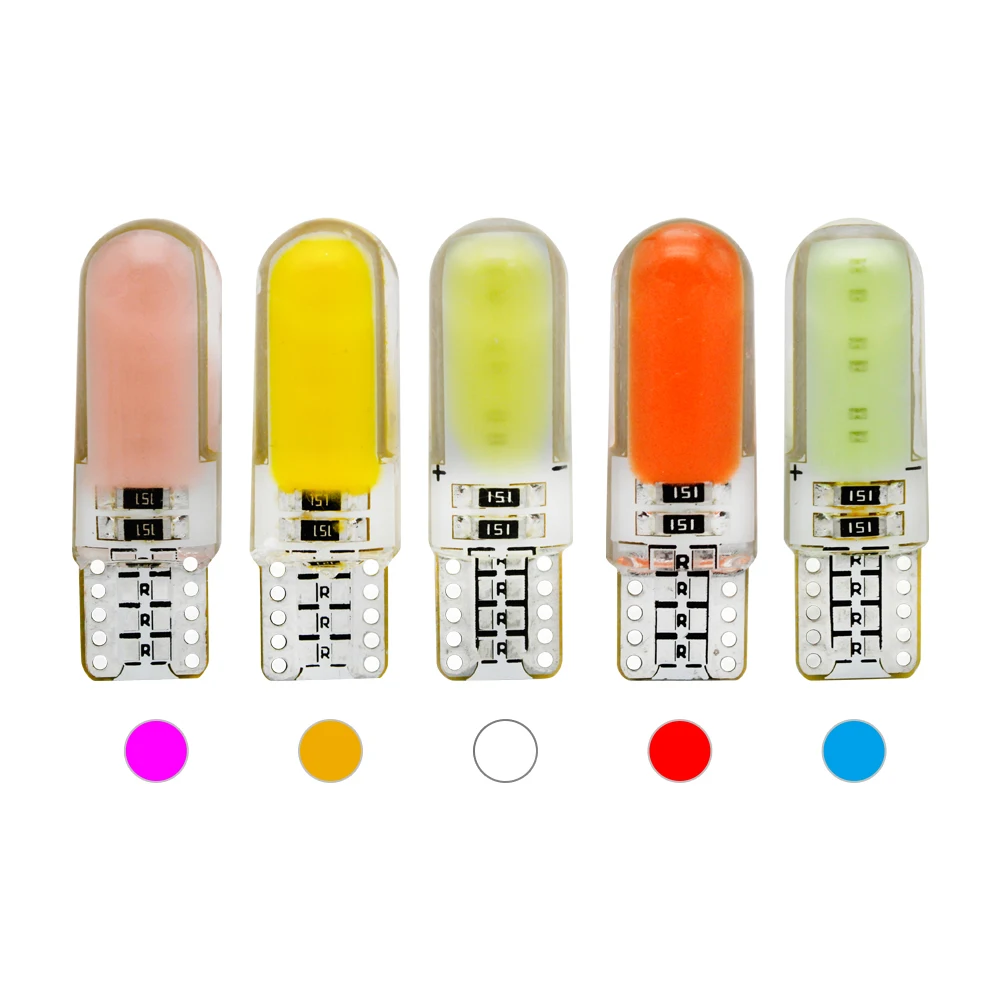 

1pcs Silicone T10 LED 194 168 W5W 12V COB SMD Car Interior Light Reading Bulb Auto License Plate Bulb Parking Lamp