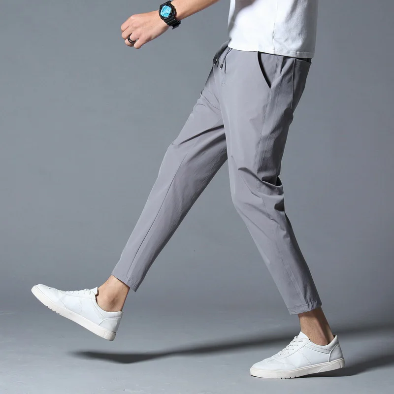 

2019 New Arrival Ankle-length Men's Pants Fitness Casual Hot Selling Mid-waist Asian Size Drawstring Pants MKY235