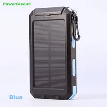 Зеленое солнечное зарядное устройство, внешний аккумулятор для телефона, 10000 мАч водостойкая мини солнечная панель с компасом и карабином
