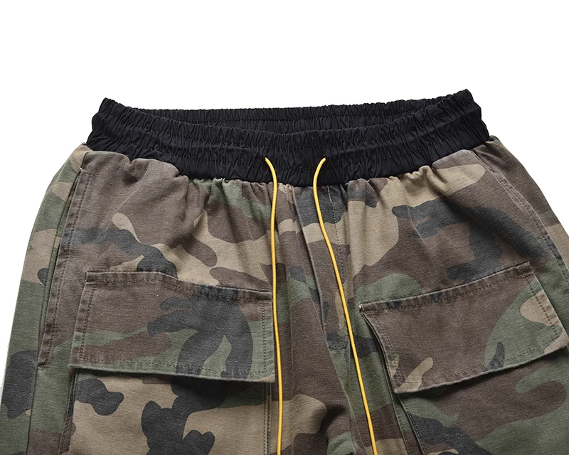 Camouflage Cargo Pants Men Vintage Multi-pocket Bottom Button Men's Trousers Streetwear All-match Military Pants