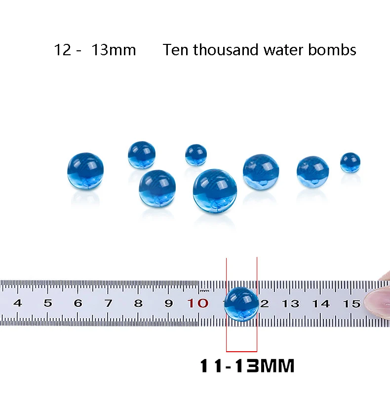 Детский игрушечный водный пистолет Хрустальная бомба Водяная бомба 10000 таблеток водопоглощающие эластичные водяные бусины 6-7-8-9-11-13 мм