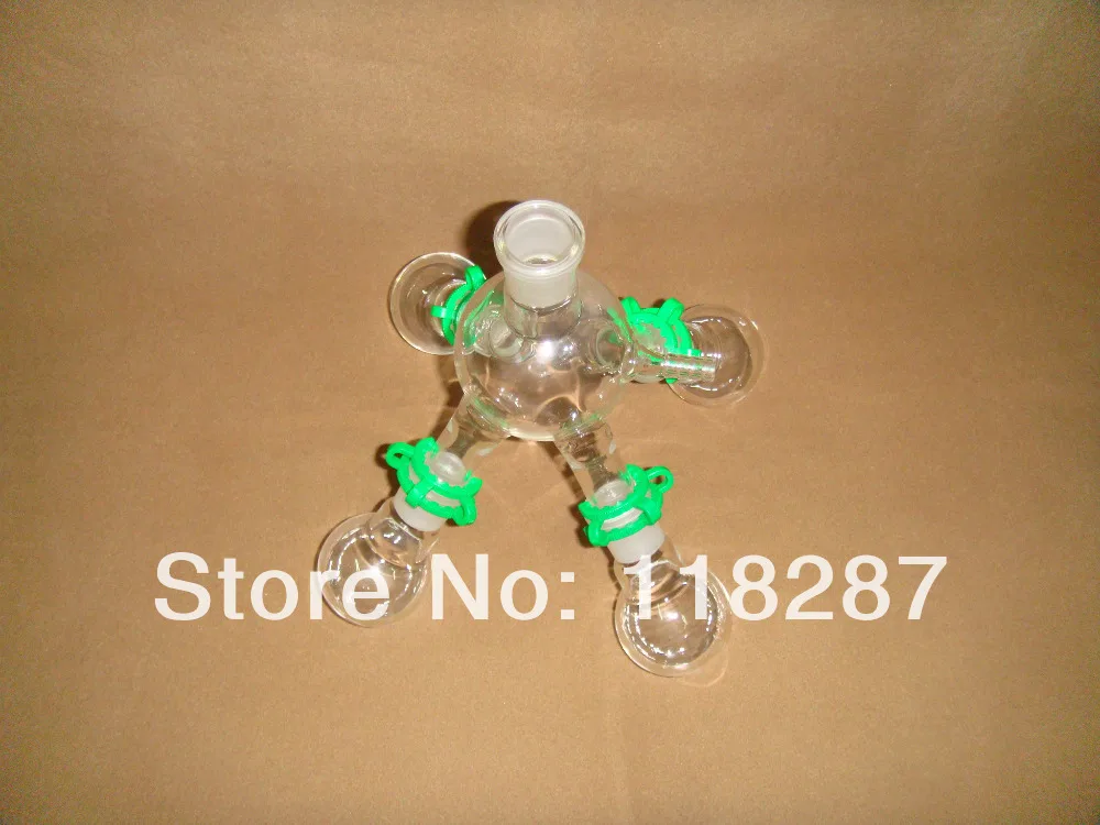 

NEW Lab Short-path Distillation Receiver with Four 50ML flasks,24/29,Side Arm,lab glassware kit