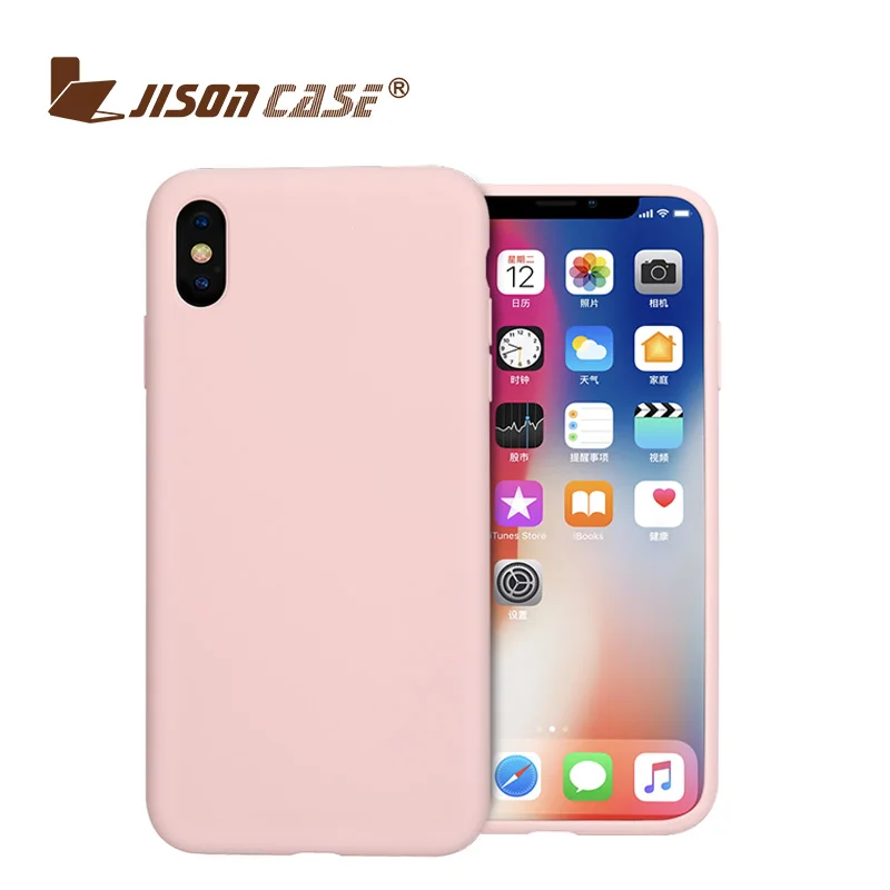 

Jisoncase For iphone xs xr xs max caseSoft Ultra Thin Plain Shockproof Cover Sleeve for iphone case logo Funda