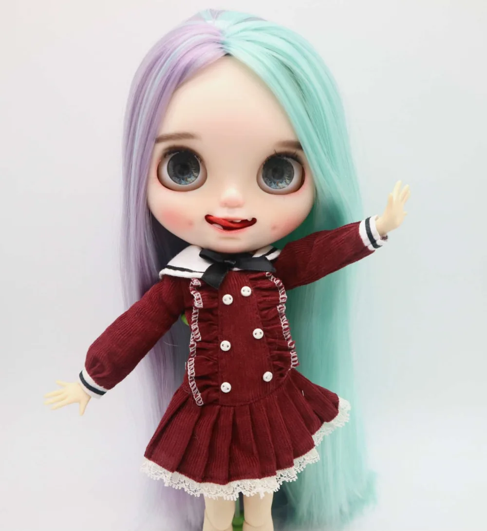 Изготовление на заказ кукла DIY Изменение blyth кукла для девочек Обнаженная кукла смешанные волосы(не включает одежду) имеют зубы, язык