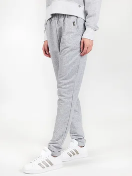 

Woman elastic casual pocket metal cosy sports trousers