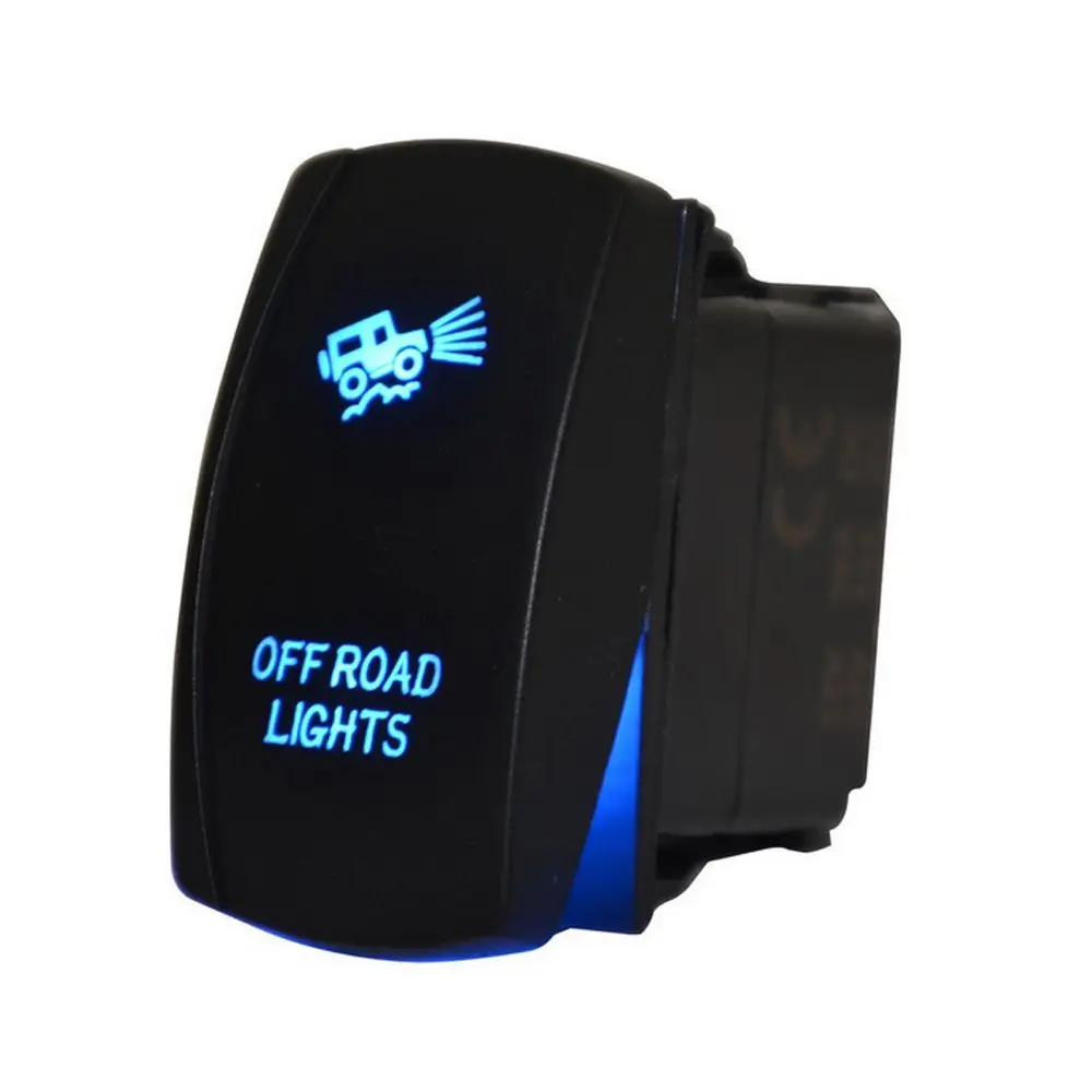 EE support Car Off Road 12V 20A Toggle Rocker Switch Blue LED Light Bar