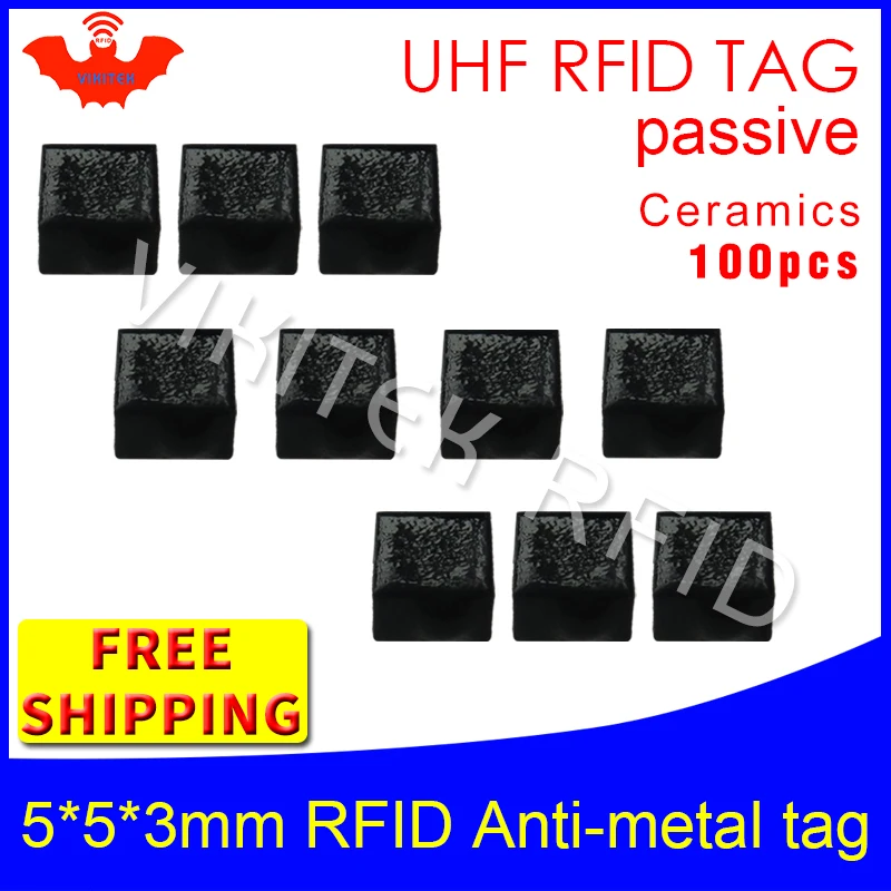 UHF RFID металлическая бирка 915 м 868 м Alien H3 EPC ISO18000 6c 100 шт. Бесплатная доставка 5*5*3 мм очень небольшой площади керамики Пассивные метки RFID
