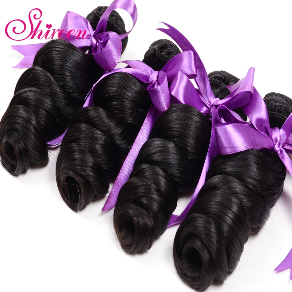 Shireen Loose Wave Bundles 100% Human Hair Extension Brazillian Hair Weave tissage cheveux humain Natural Black Can Be Colored