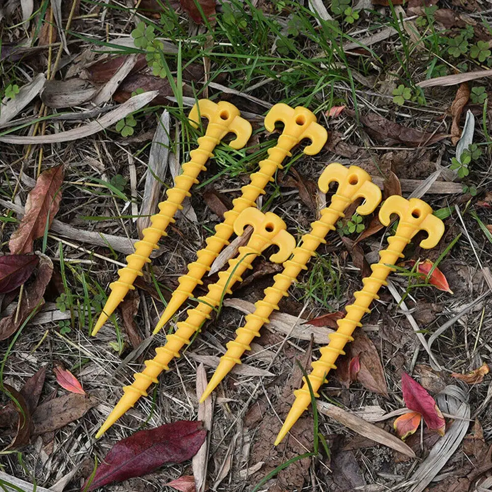 

10Pcs Windproof 20cm Strong Screw Outdoor Camping Trip Tent Peg Ground Nail PAK55