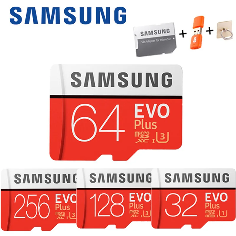 Купить SAMSUNG 32 ГБ Micro SD картао sd 64 ГБ карты памяти Class10 128 ГБ microSDXC U3 UHS I 256 ГБ TF карты HD для смартфонов Tablet и т. д.