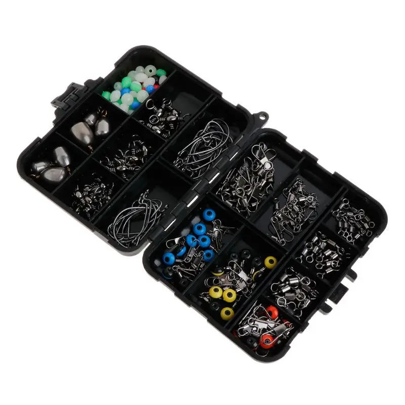 

1 Set Fishing Tackle Hook Swivel Sinker Lead Accessories Terminal Jigging Beans