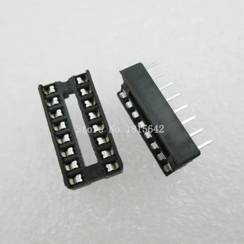 20PCS/LOT 16 Pin DIP SIP IC Sockets Adaptor Solder Type Narrow ic socketin Integrated Circuits