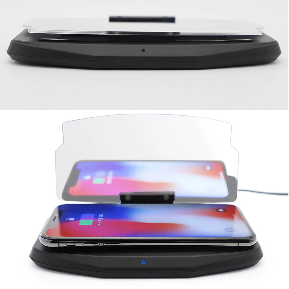 Car HUD 10W Wireless Charger For iPhone X 8 Plus Head Up Display Navigation Stand Holder Qi Wireless Charging For Samsung S8 S9 (16)