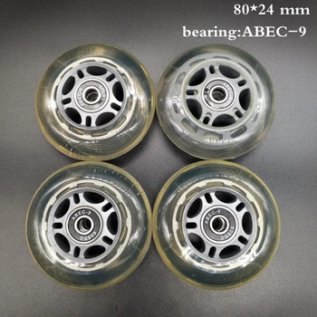 

free shipping scooter wheel 80*24 mm 4 pcs / lot with bearings ABEC-9
