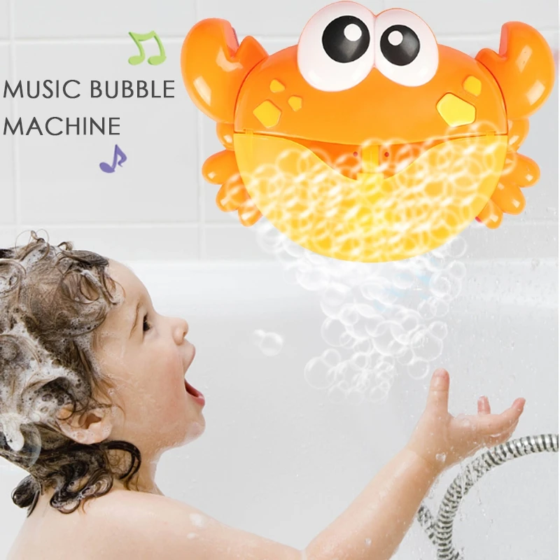 Мультфильм краб пузырь производитель детская Ванна игрушка настенный дозаторы мыла автоматический воздуходув машина с 12 Детские песни