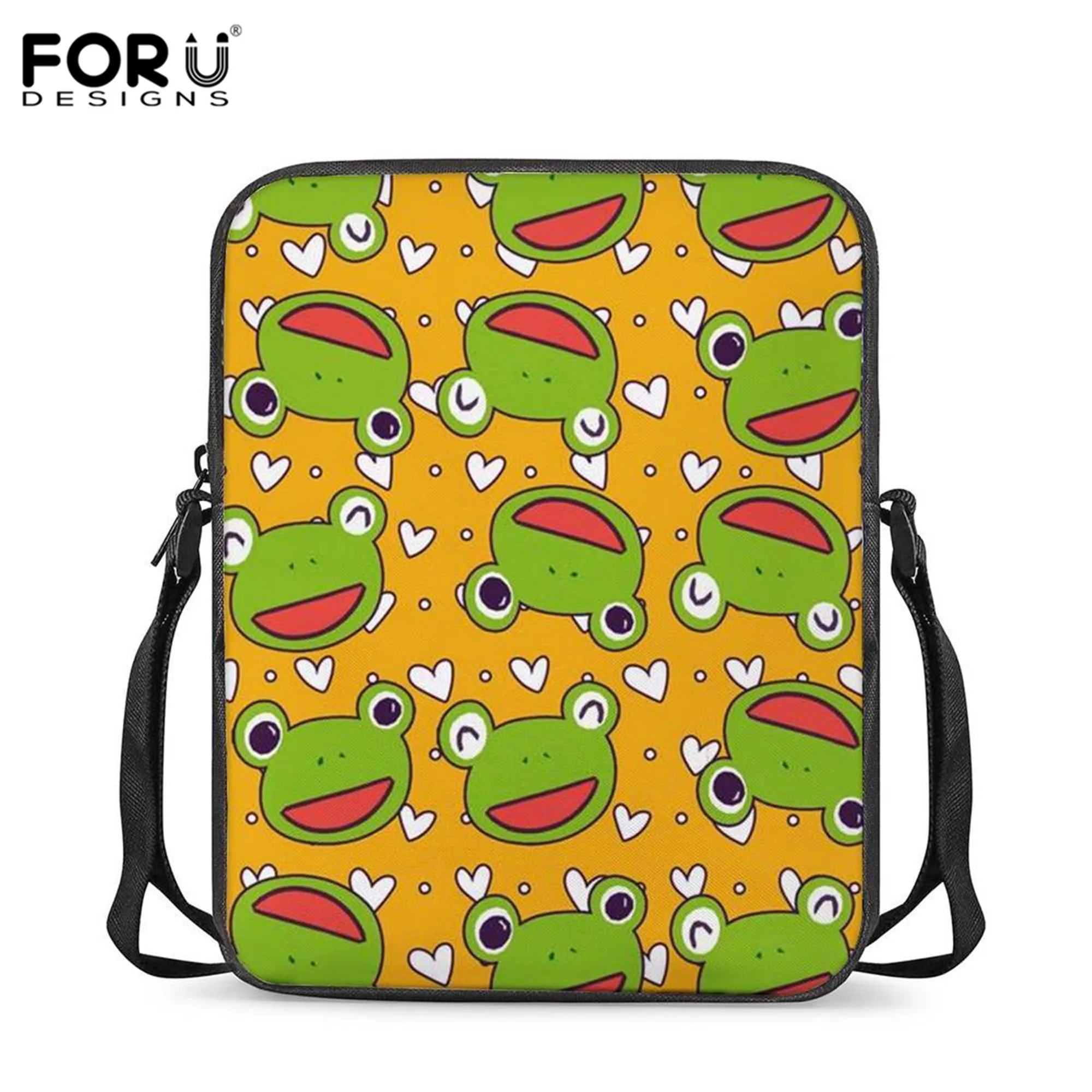 

FORUDESIGNS Brand Student Mini School Bags Preschool Kids Small Crossbody Bags Cartoon Frog Design Boys Girls Fashion Bookbags