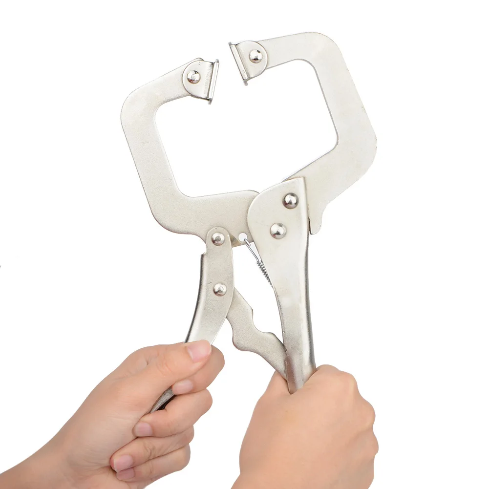 

Multi-functional Carbon Steel C-type Flat Locking Grip Vise Pliers C Clamp Wear-Resistant Vise Grip Clam Hand Tools 1pc