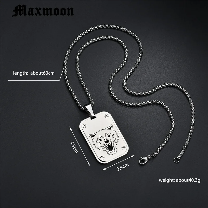 Maxmoon панк 316L нержавеющая сталь новый дизайн Воющий волк кулон ожерелье полый