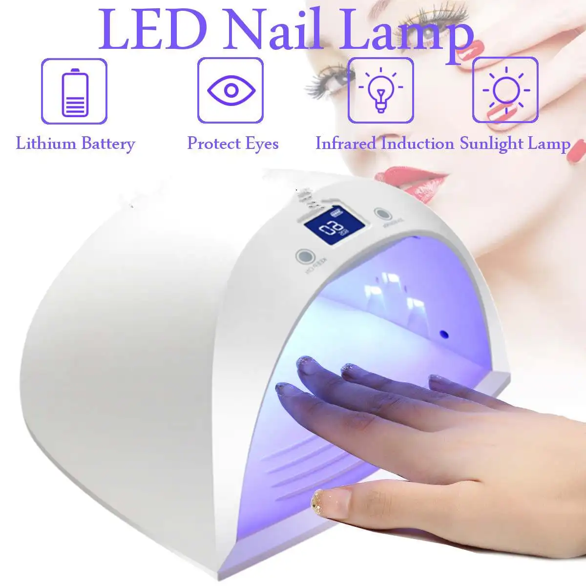 

Charging Wireless 60W Nail Lamp Nail Dryers UV Lamp LED Lamp UV Phototherapy Machine For All Gel Nail polish Drying Curing
