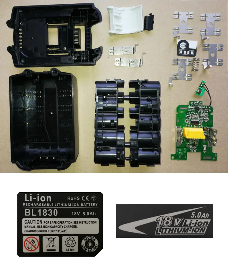 BL1830 пластиковый чехол для батареи PCB Защитная плата для зарядки коробка этикетка для MAKITA 18 в BL1850 3Ah 5Ah светодиодный индикатор литий-ионной батареи - Цвет: BOX PCB 5 Label