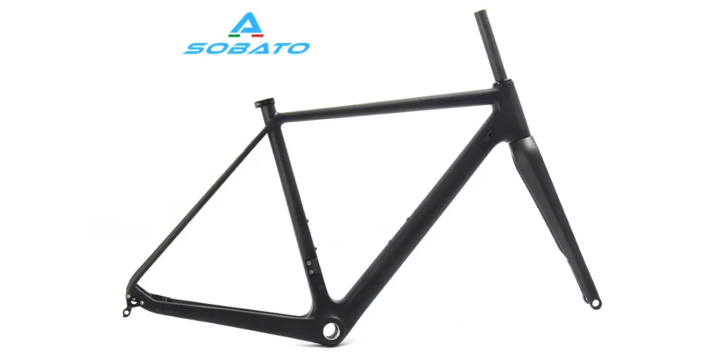 Perfect 49/52/54/56/58cm UD Matt BB30 BSA Carbon Cyclocross Bike Frame+Fork Disc Brake Frameset 1