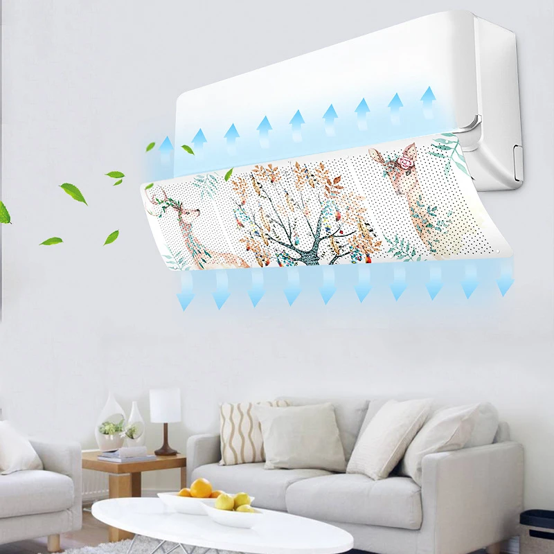 

Modern Adjustable Air Conditioner Cover Windshield Air Conditioning Baffle Shield Wind Guide Month Straight Anti-wind Shield