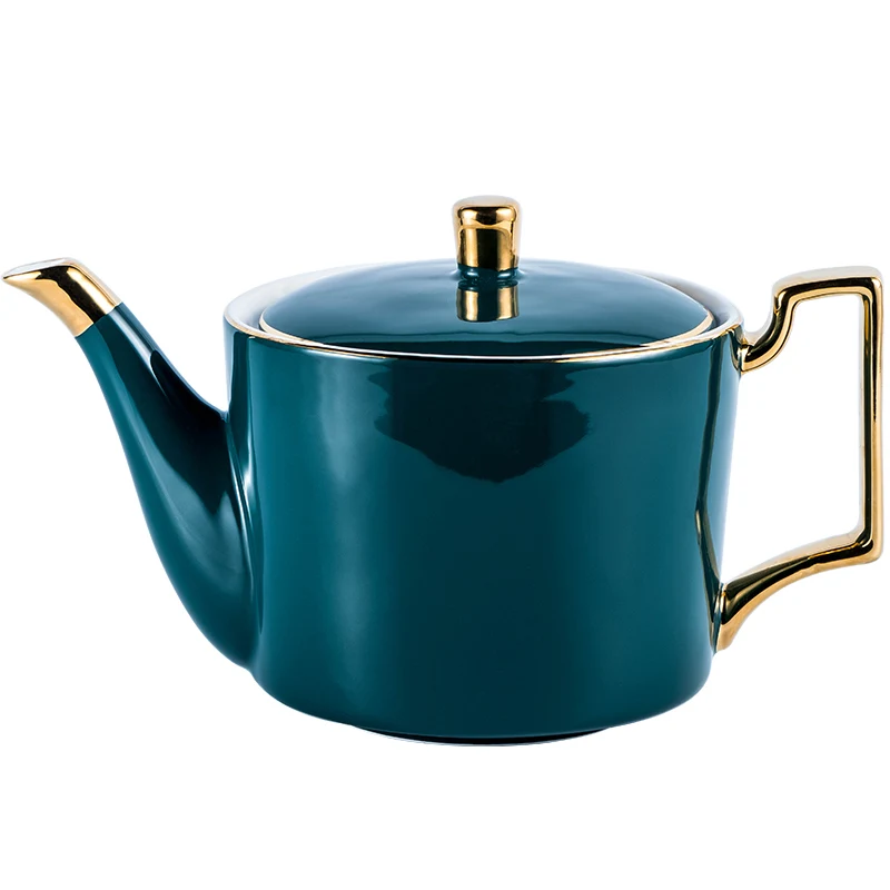 

2019 Newest Green glaze Coffee Pot Ceramic Teapot Drinkware Royal Wedding Party Tools Tea Pot Set Tableware Gifts