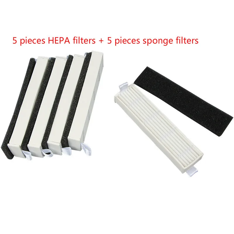 

Robot Vacuum Cleaner Filter*5+Sponge Filter*5 replacement for Ecovacs deebot Slim D36A TEK TCR-S DA611