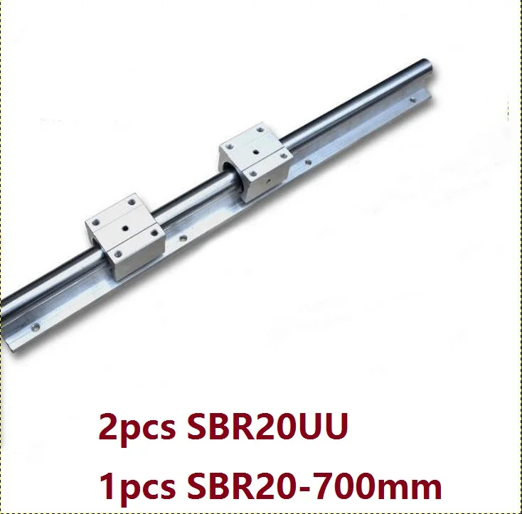 1 шт. SBR20-700 мм линейная направляющая + 2 SBR20UU линейные опорные блоки для ЧПУ частей