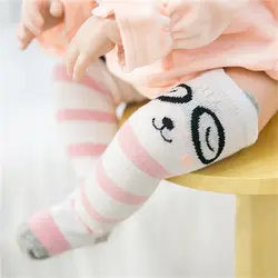 1 пара/лот для маленьких девочек длинные носки гольфы для малышей Мягкие хлопковые Симпатичные мультфильм животных Кот чулки для