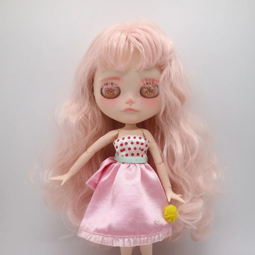 Кастомизация кукла шарнир тело Обнаженная blyth кукла милая кукла девочка игрушка, розовые волосы, 30 см