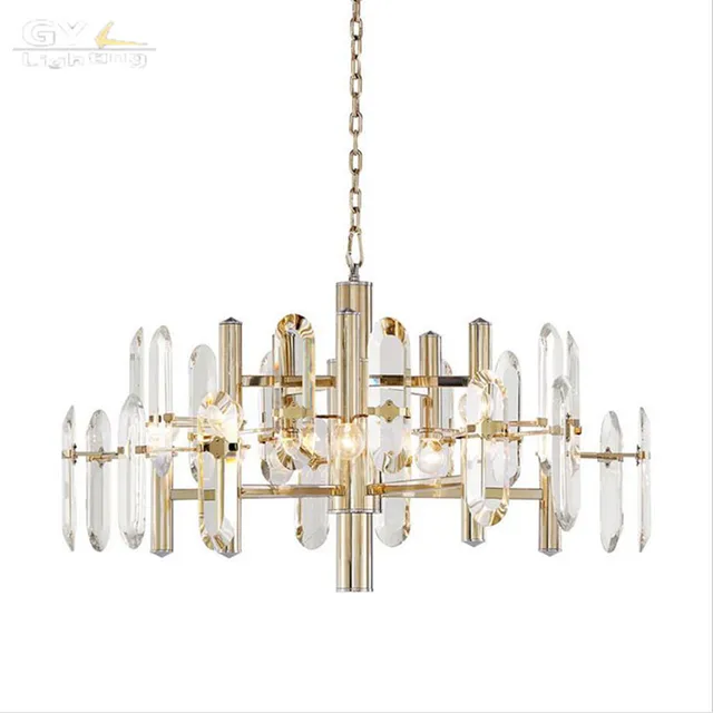 High Quality Modern Living Room Re Chandeliers Luxury Villa Art High Quality Modern Living Room Re Chandeliers Luxury Villa Art Crystal Chandelier Scandinavian Designer Champagne Gold
